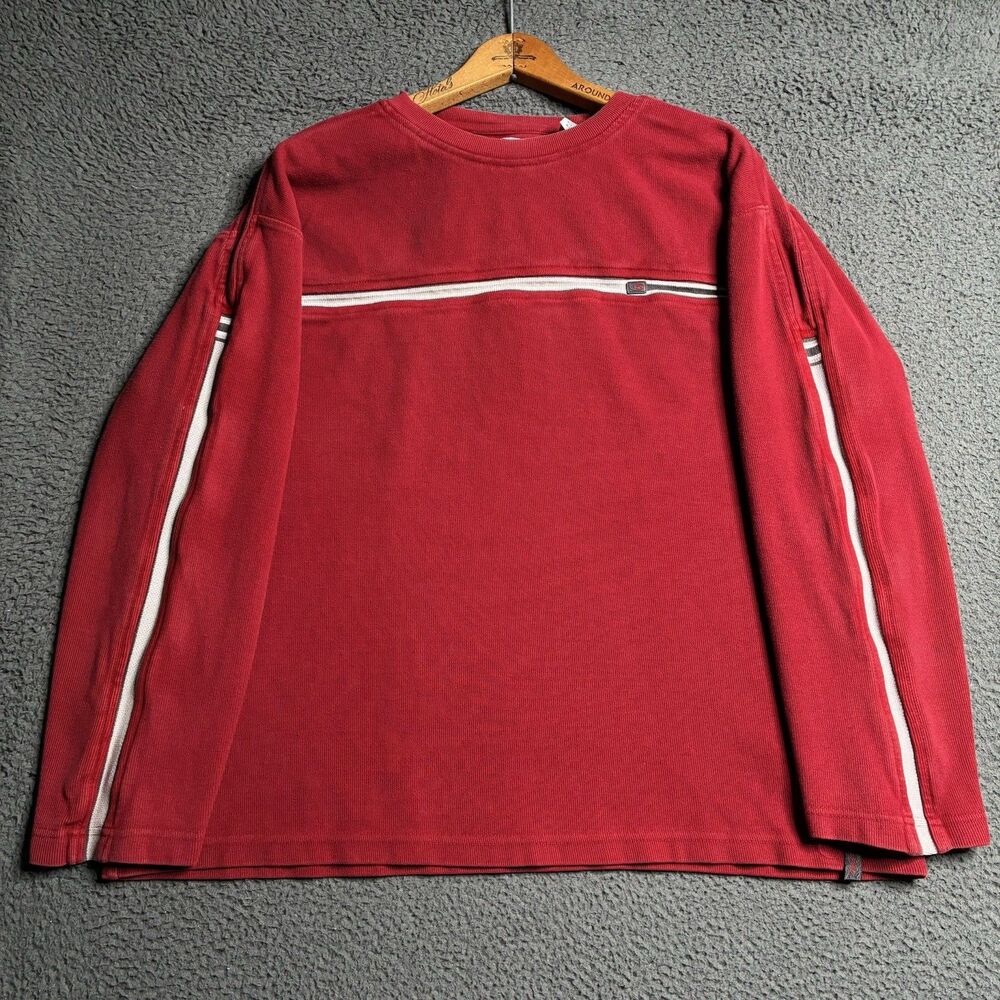 Vintage Point Zero Shirt Mens Large Y2K Grunge Skater Thermal Long Sleeve